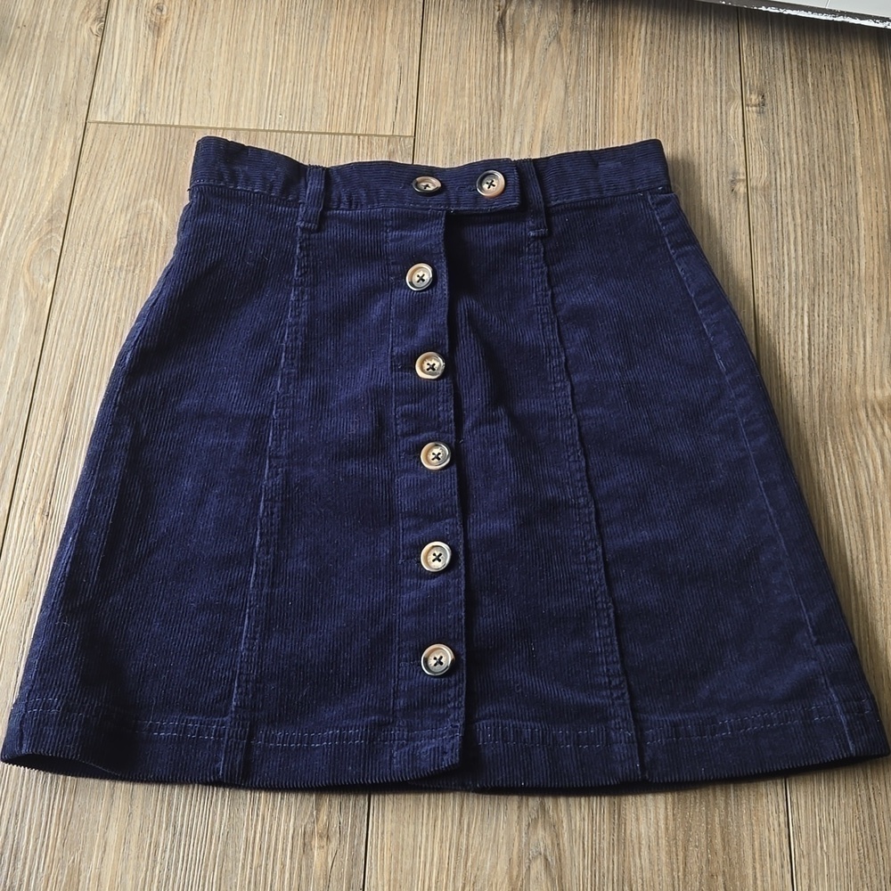 Forever 21 Navy Courderoy A Line Mini Skirt